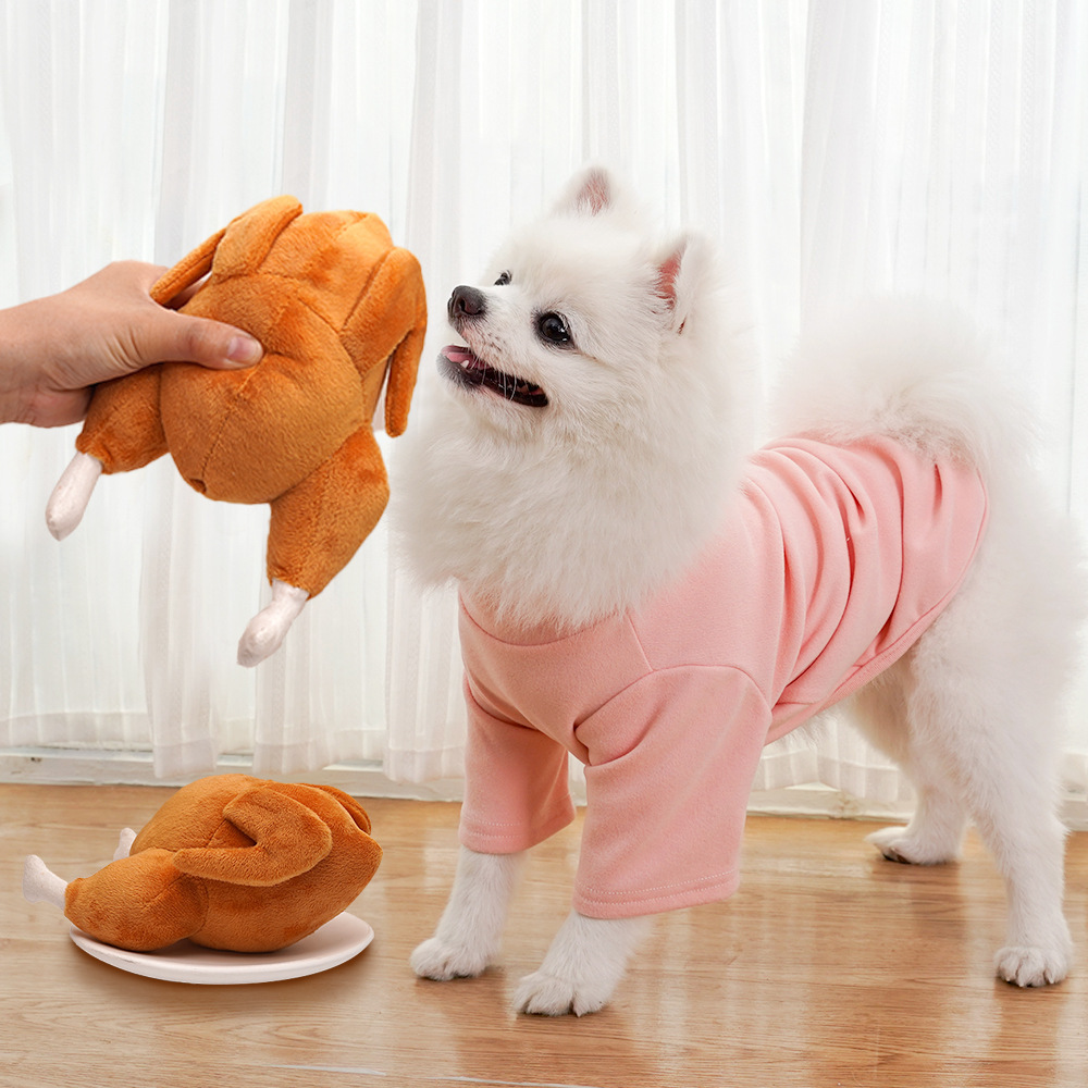소리 나는 봉제 치킨 장난감 / 강아지 고양이 공용 / 애완동물 노는 인형