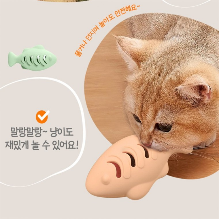고양이 실리콘 물고기 장난감 / 자체 놀이 낚시대 / 씹고 노는 인형 / 새끼고양이 용품