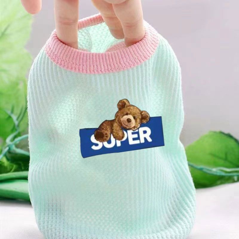 강아지여름옷 애완 동물 캐주얼 얇은 옷 봄 가을 개 조끼 아주 사랑스러운 여름 와플 