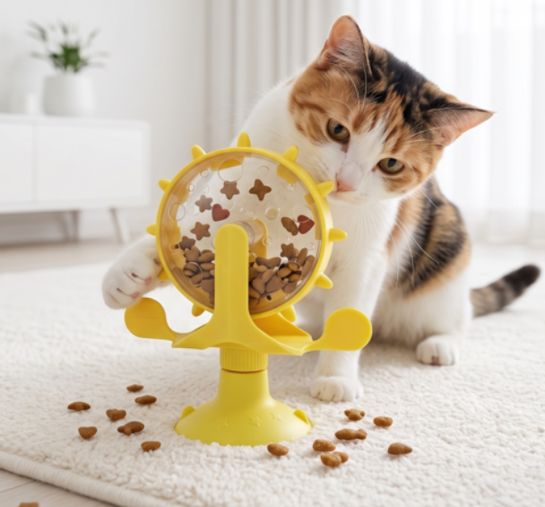 보람찬 고양이들 강아지 고양이 흡착형 더블 스핀 노즈워크 장난감